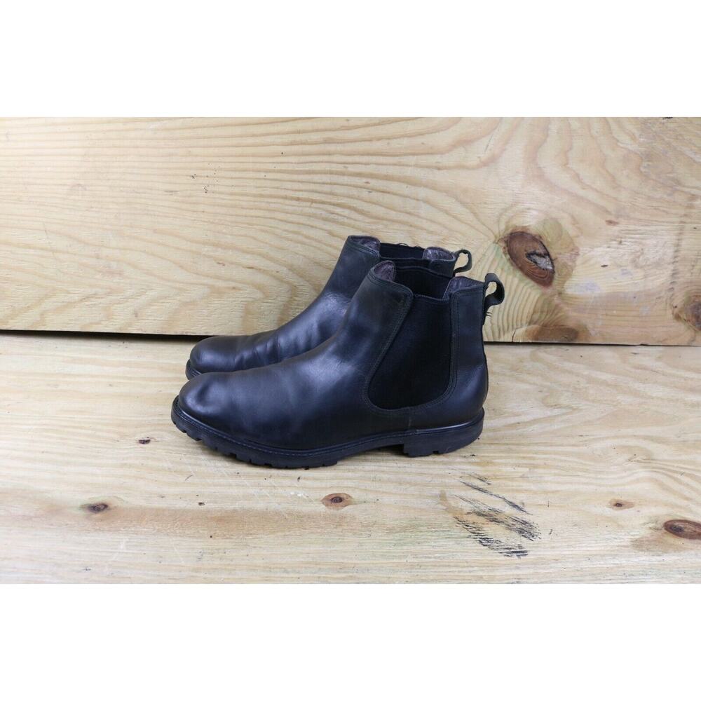 John Varvatos USA Boots Mens 11M Black Leather Chelsea Slip On Shoes